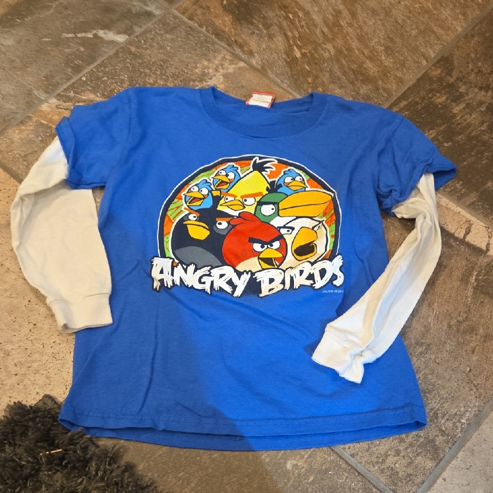 Angry Birds Blue Long Sleeve Layered-Look Tee for Kids